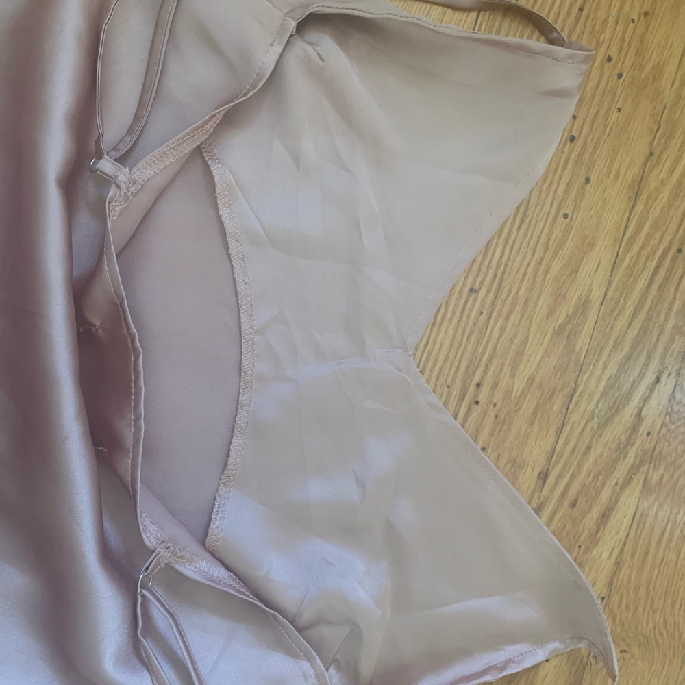 Carli Bybel x Missguided Rose Gold Pink Slip Dress - Picture 10 of 14